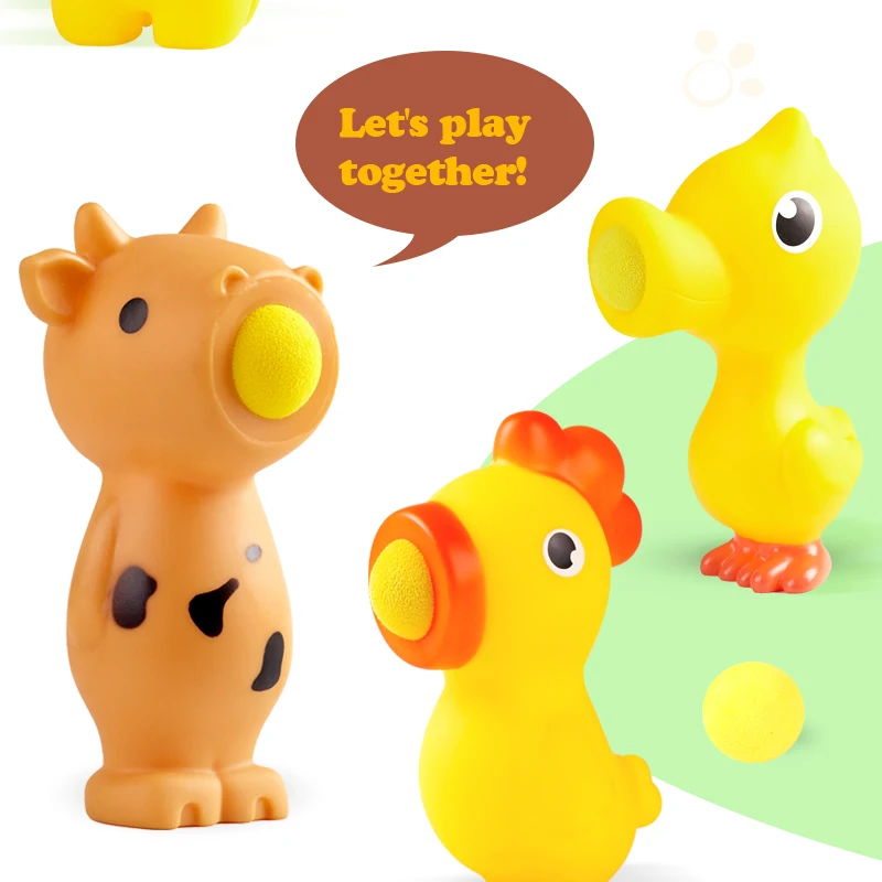 Popper Toy Ball Guns Squeeze Animal Popper 5 Balls Shoot Ball Toys Animal Popper Slingshot Boys Girls Gifts