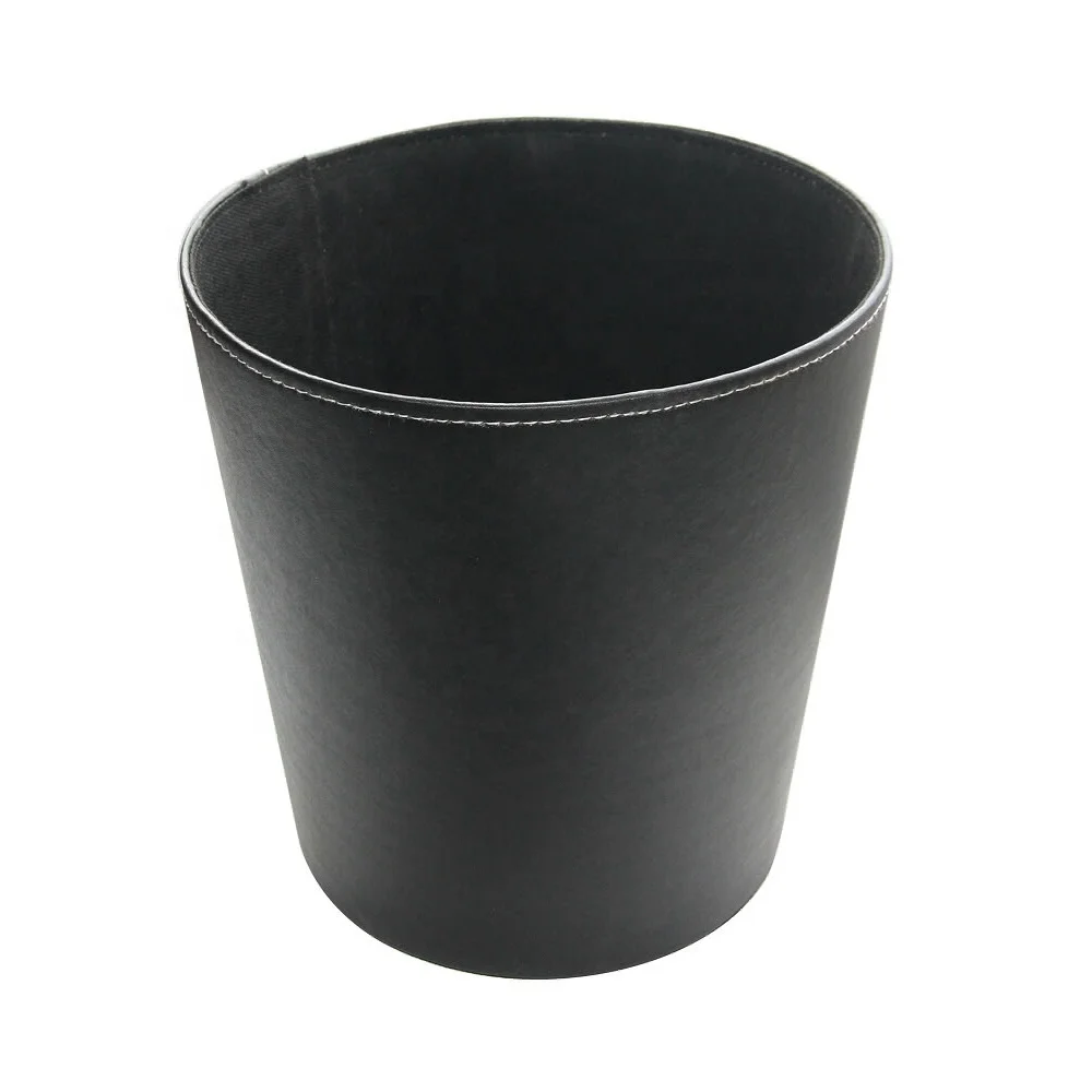 LG7137 Classic Leather  custom printing Waste Paper Basket, Storage Bin for Kitchen, Office and High Class Hotel Trash Cans
