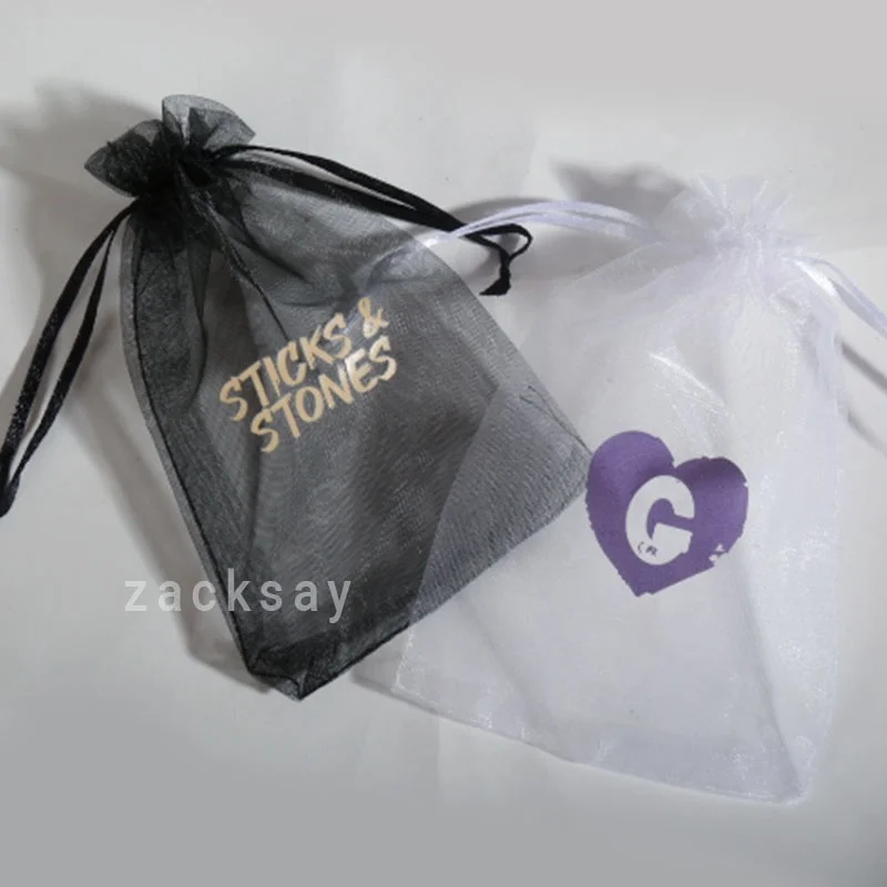 custom large packaging mesh organza jewelry bags Drawstring pouches 7x9 cm for gift/wedding/party