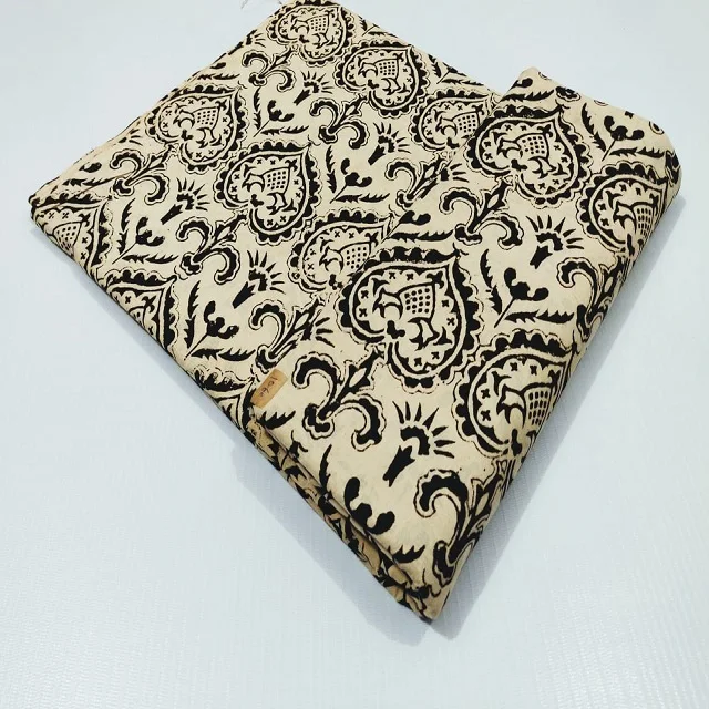 Natural Indian hand block print cotton fabric material cloth