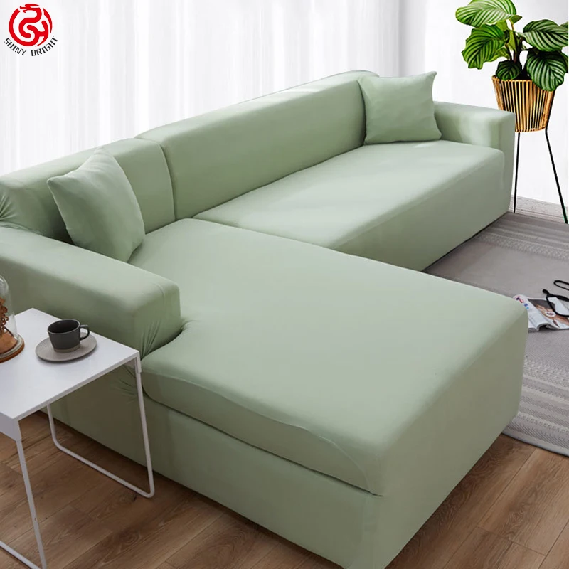 Solid Color Elastic Slipcovers Couch Cover Stretch Sofa Towel Corner Sofa Covers 3 Seats For Fully Wrapped Cover