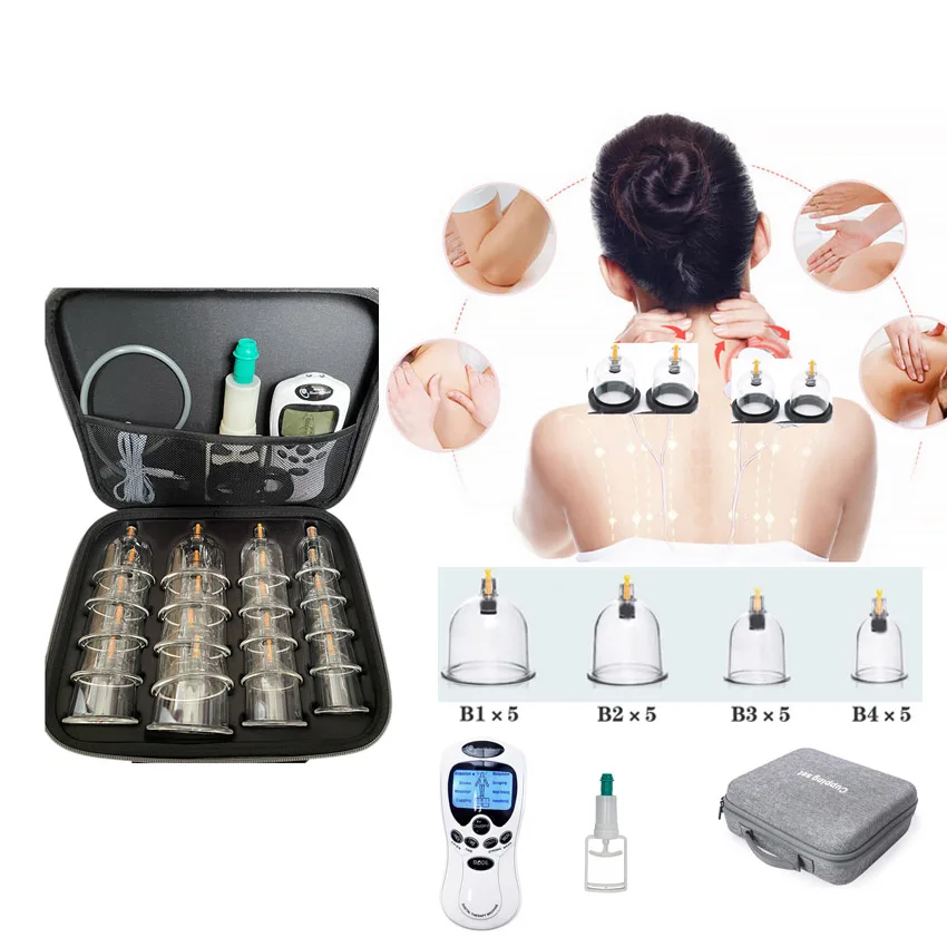 EMS Therapy Massager Suction 20PCS Vacuum Cupping Set 8 Models Massage Device for Cupping Tool