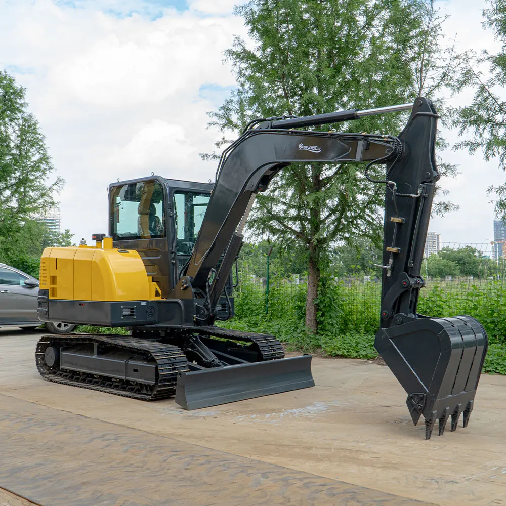 Бесплатная доставка 6 тонн 8 тонн гусеничный экскаватор с навесным оборудованием, малогабаритный экскаватор, Китай, двигатель kubota, 6 тонн, мини-экскаватор, цены