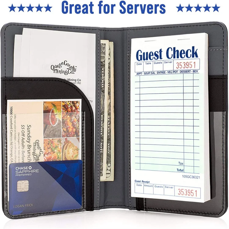 Factory Wholesale Bill Book Server Note Pads Waiter Menu Order Book 2 Parts Order Pads Restaurants