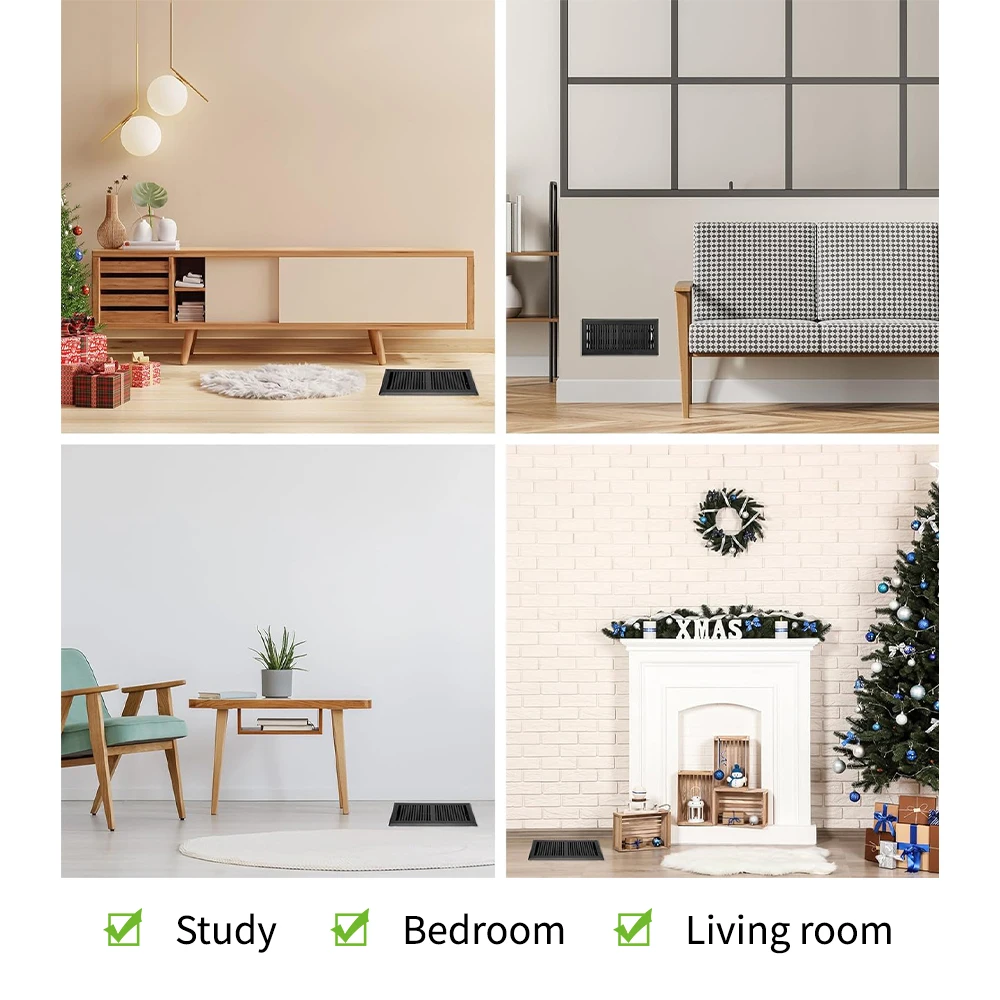 Indoor Air Quality Galvanized Steel 4*10 inch Floor Grille Floor Register With Damper