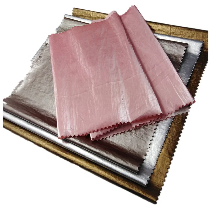 fashion 2020  high washing fastness membrane crinkle 20D 100% nylon silver foil print on fabric