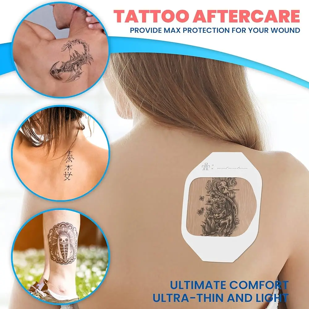 Transparent Film Dressing Pack 100 Waterproof Adhesive Patches for Wound Bandage Post Surgical Shower IV Shield Tattoo Aftercare