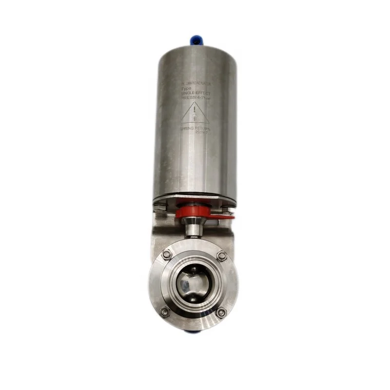 Hygienic Stainless Steel Welded With  Actuator Sanitary Pneumatic Butterfly Valve