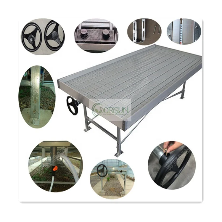 Customized greenhouse ebb and flood seed grow tables rolling bench