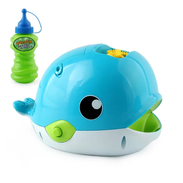 Summer water spray toy whale plastic baby bath toy durable portable automatic bubble machine