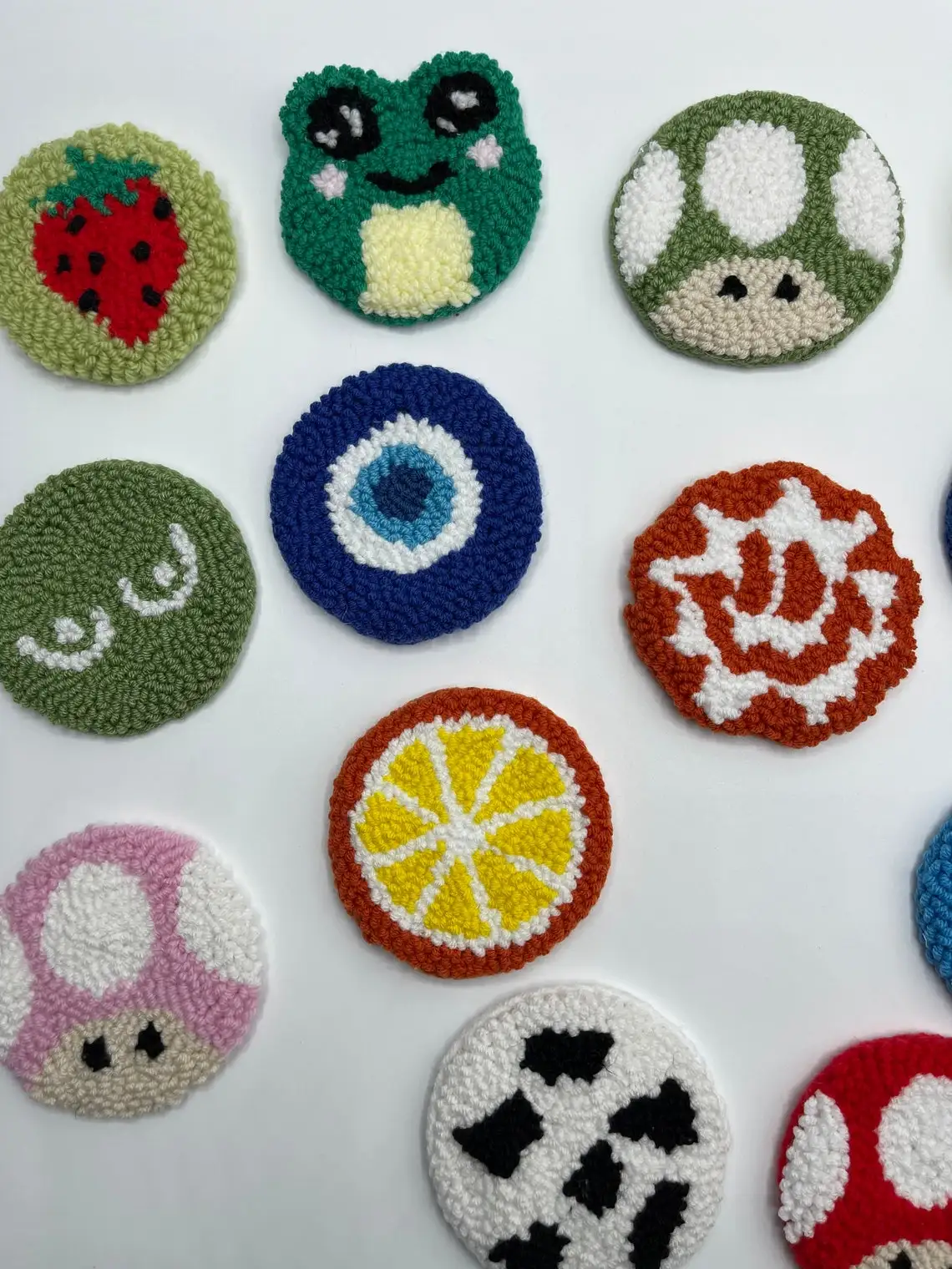 Cheap Cute Punch Needle Handmade Mug Rug Sofa Wine Custom Absorbent Coaster