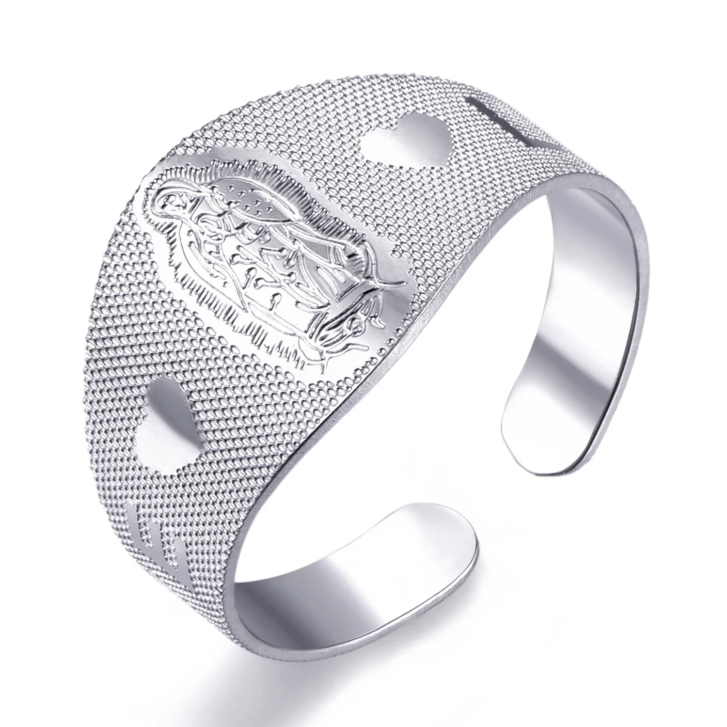 Newest INS Fashion Stainless Steel Catholic Religious Saint Benedict Ring Free Size for Men & Women