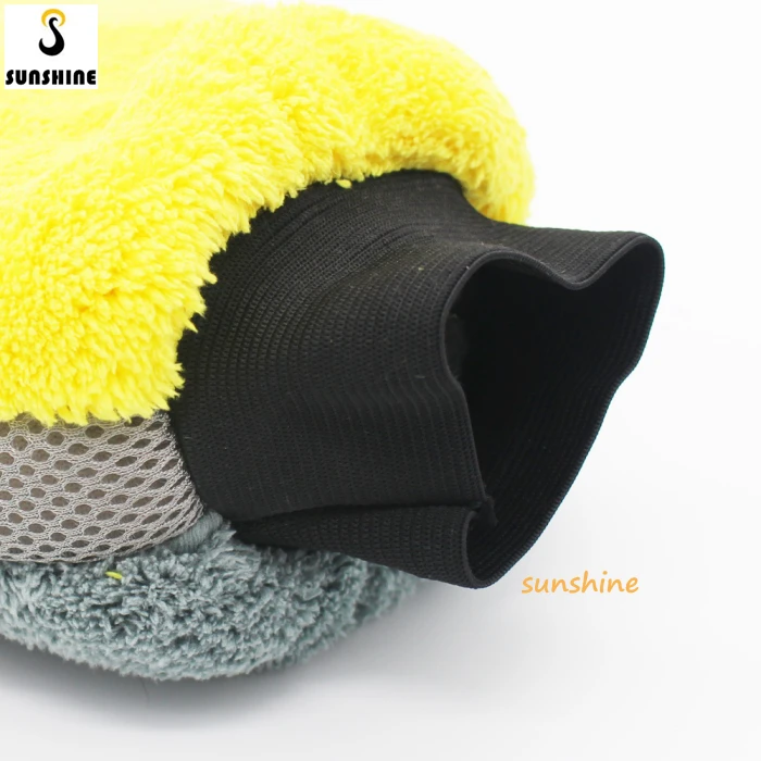 Car Wash Glove Cleaning Glove Mesh Fabric Do Not Hurt Paint Waterproof Double-Sided Coral Fleece Large Housekeeping Mitt