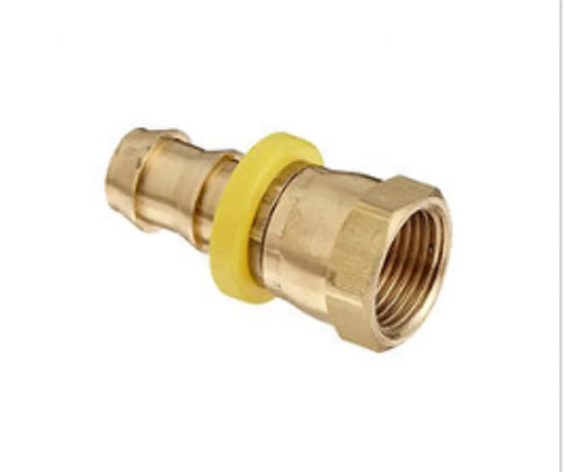 Brass color push- on hose barb rigid tube adapter