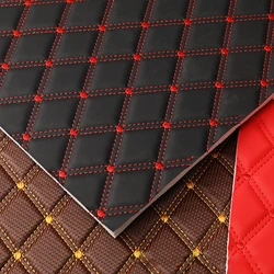 Embroidery Quilted Stitching PU PVC Synthetic Leather Fabric For Car Seat & Car Mats