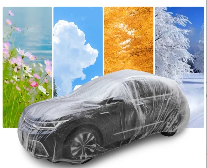 Disposable Clear Plastic Car plastic transparent thickening waterproof cars cover