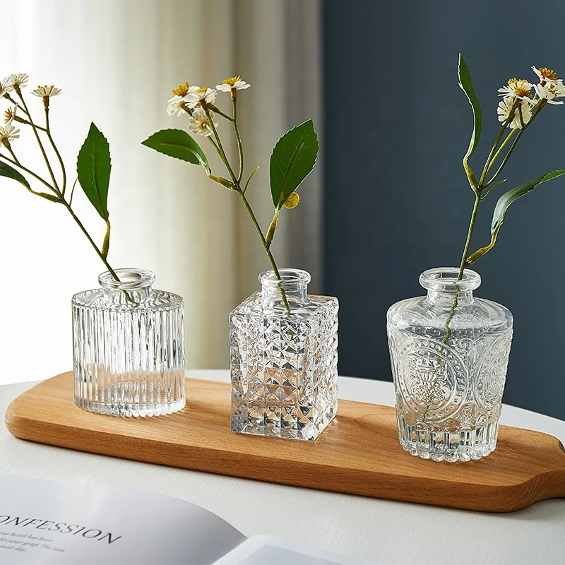 MF-L507Glass ваза для цветов с тиснением
