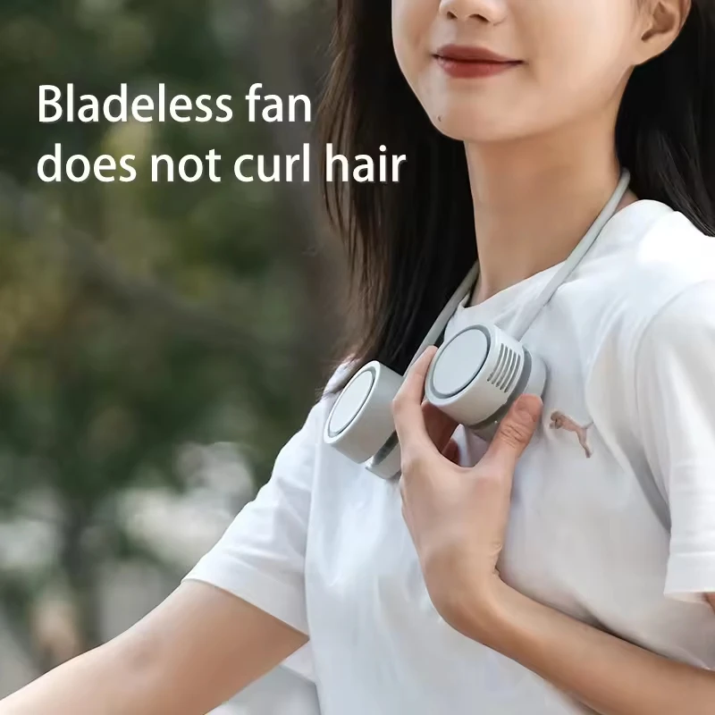 Wearable Sports  usb Neck Fan Hands Free Aromatherapy Hand-free Pocket Portable Folding USB Rechargeable hanging cooling fan