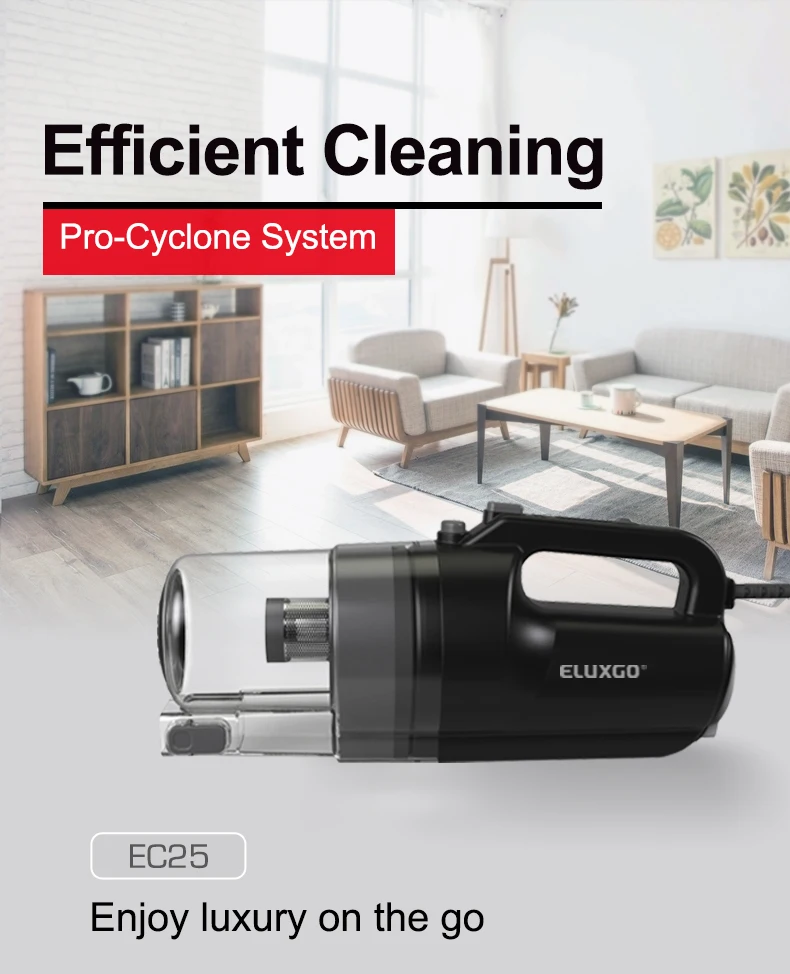 Eluxgo handheld cyclone vacuum cleaner Infinite Speed Vacuum Cleaner stick home use vacuum cleaner with wire