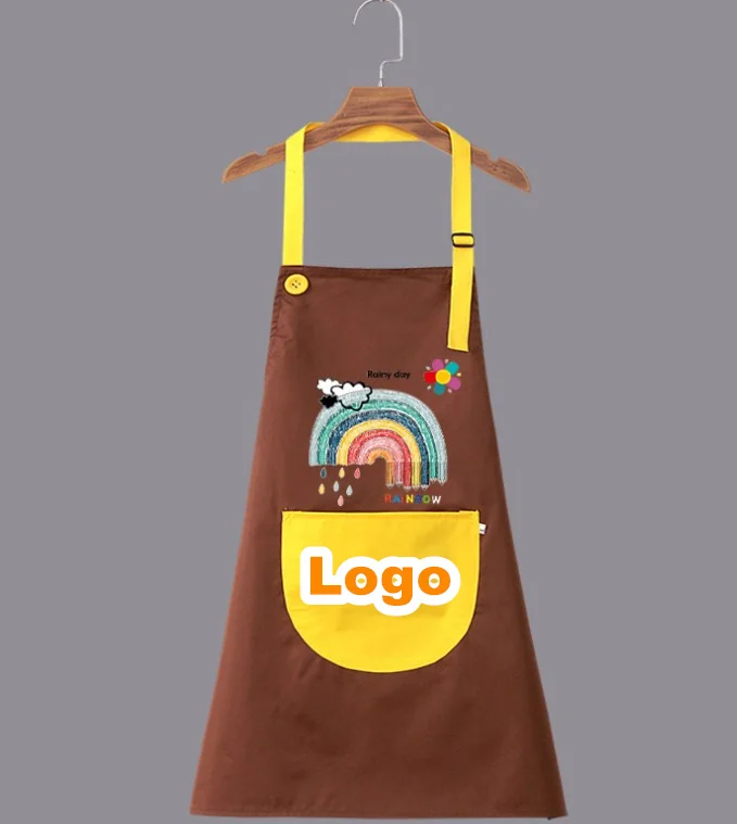 Children waterproof apron sleeveless studio painting smock clothes kindergarten printing overalls for kids toys gifts