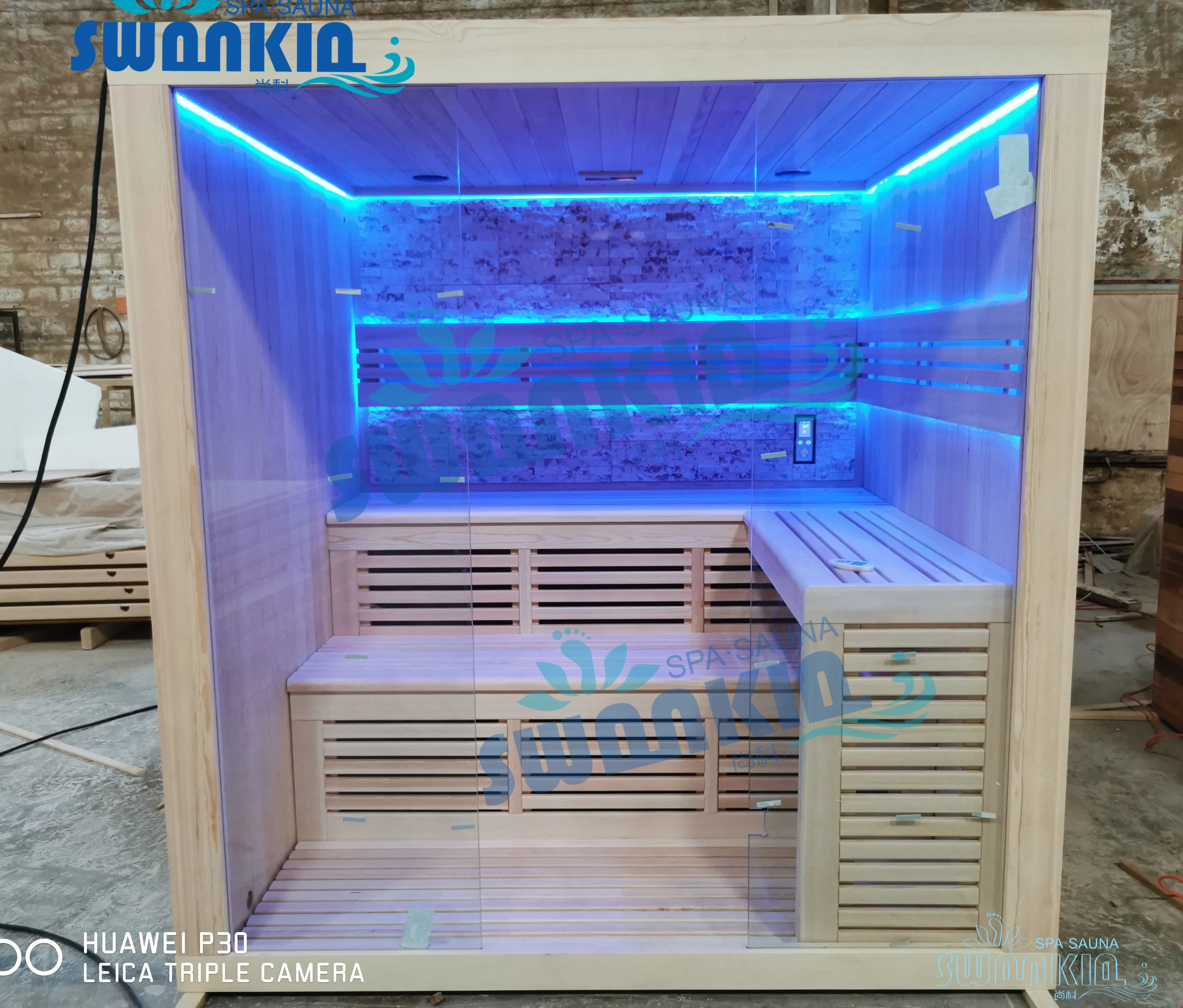 Wholesale Hemlock wood LED light traditional stove 4-6 people dry sauna rooms for sale