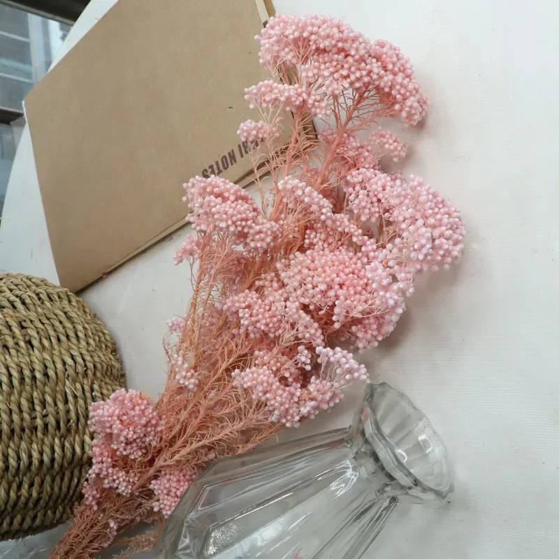 Wedding Flower Most Popular Wholesale Preserved Bleached Rice Flower For Home Decoration baby pampas white hydrangea asparagus