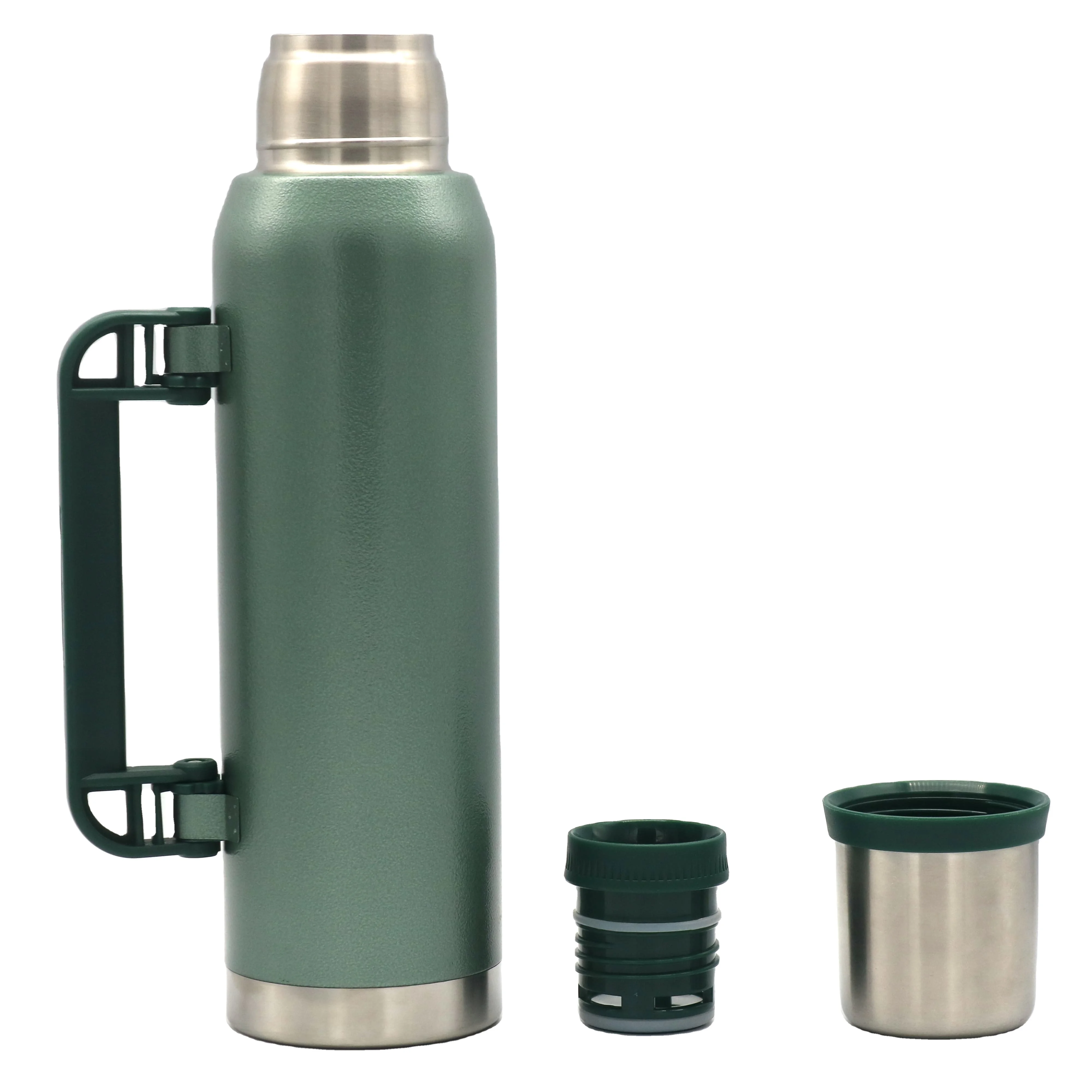 Classic Vacuum Insulated Wide Mouth Stanley  Travel Green Bottle 18/8 Stainless Steel Thermos Flask Cup Keep Hot Cold