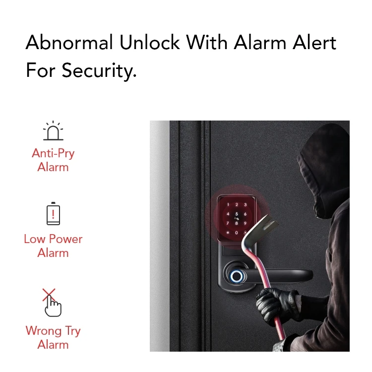 Low Noise Aluminium Sliding Door Key Lock Hotel Security Lock Door Electronic