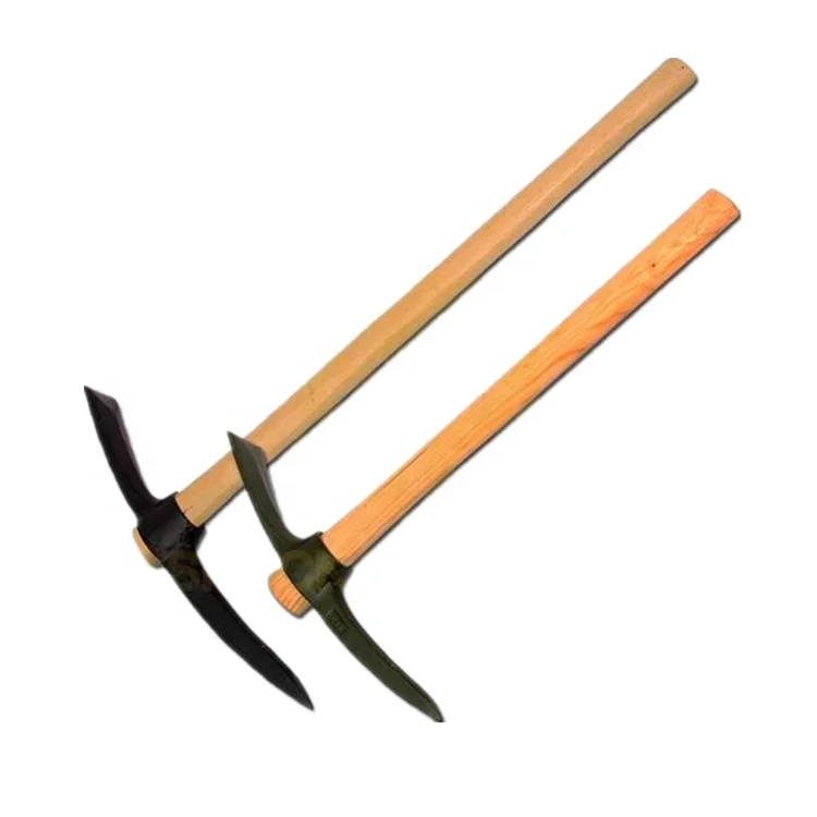 Heavy Duty Garden Tool Wooden Handle Steel Pick Pickax Head