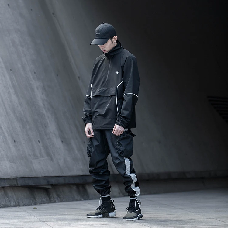 Fashion Urban Tactical Hip Hop Techwear Clothing Men Multi Pocket Reflective Long Workout Jogger Harem Cargo Pants
