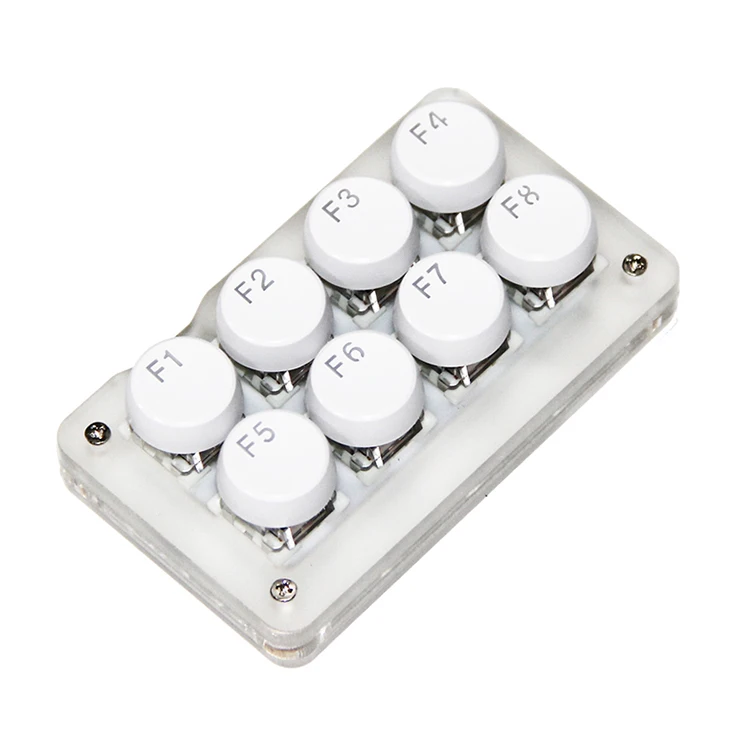 Round Keycap Keyboard 8 Keys Macro Programmable Transparent Multi-layer Keyboard Macro Software RGB Light Mechanical Keypad