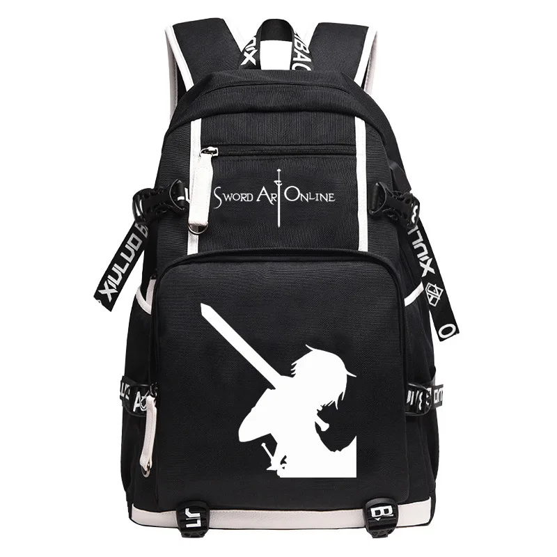 Anime Sword Art Online Backpack Student School Bag Cartoon Travel Bags Men Fashion Laptop Backpack