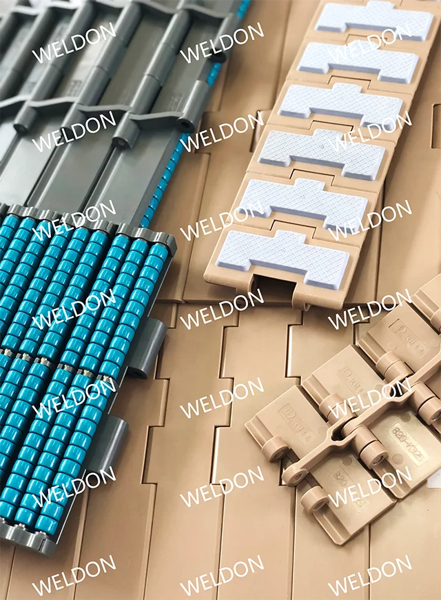 WELDON 8257 series conveyor plastic flat top chain link plate conveyor