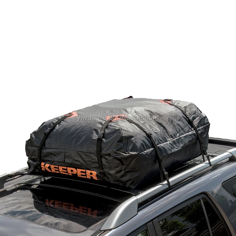 500D PVC Tarpaulin 15 Cubic Feet Rooftop Cargo Carrier Box Waterproof Rain Proof Vehicle Cargo Carrier Roof Storage Bag