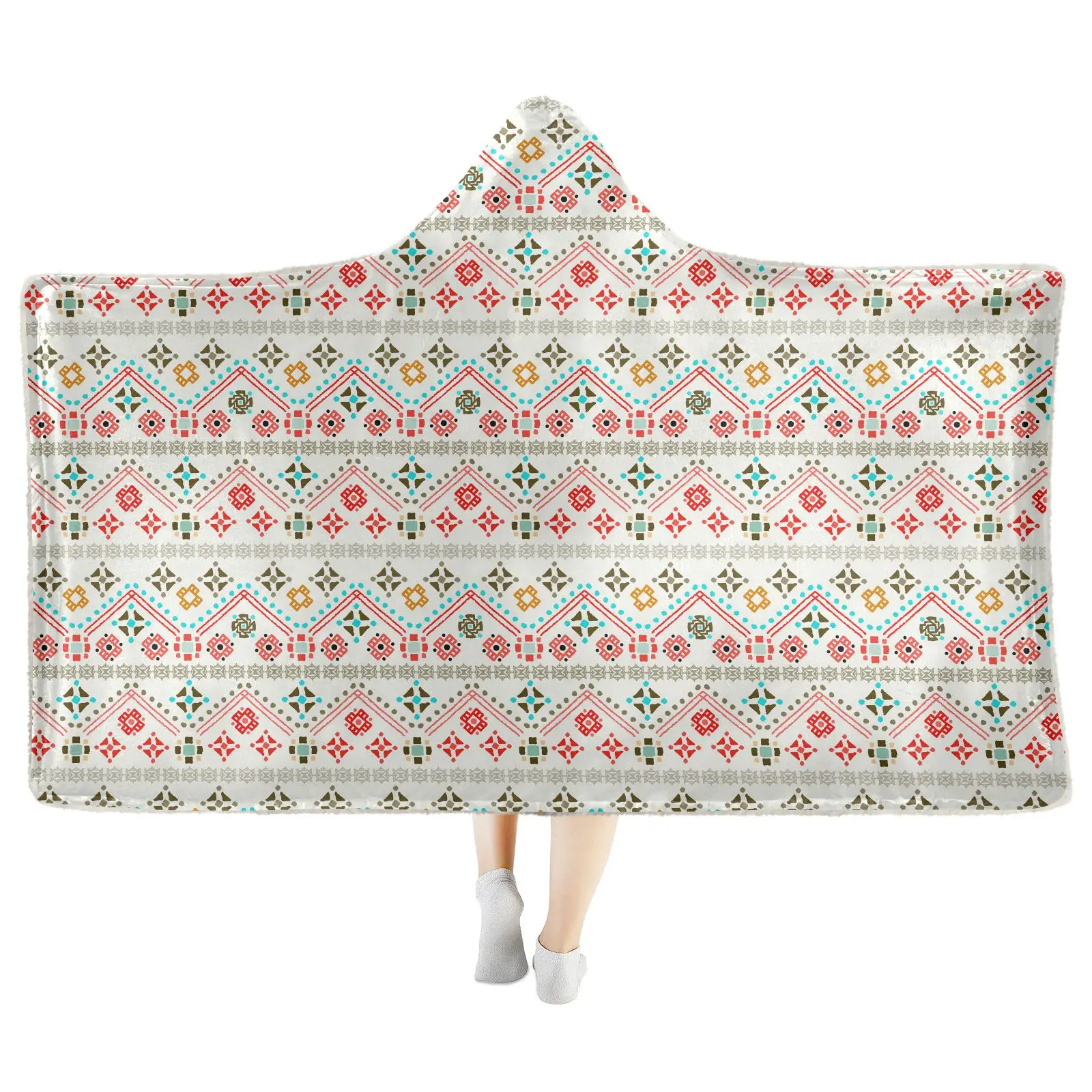 Home Sofa TV Wearable Plush Sherpa Fleece Blanket Oversized Hooded Hoodie Blanket For Winter