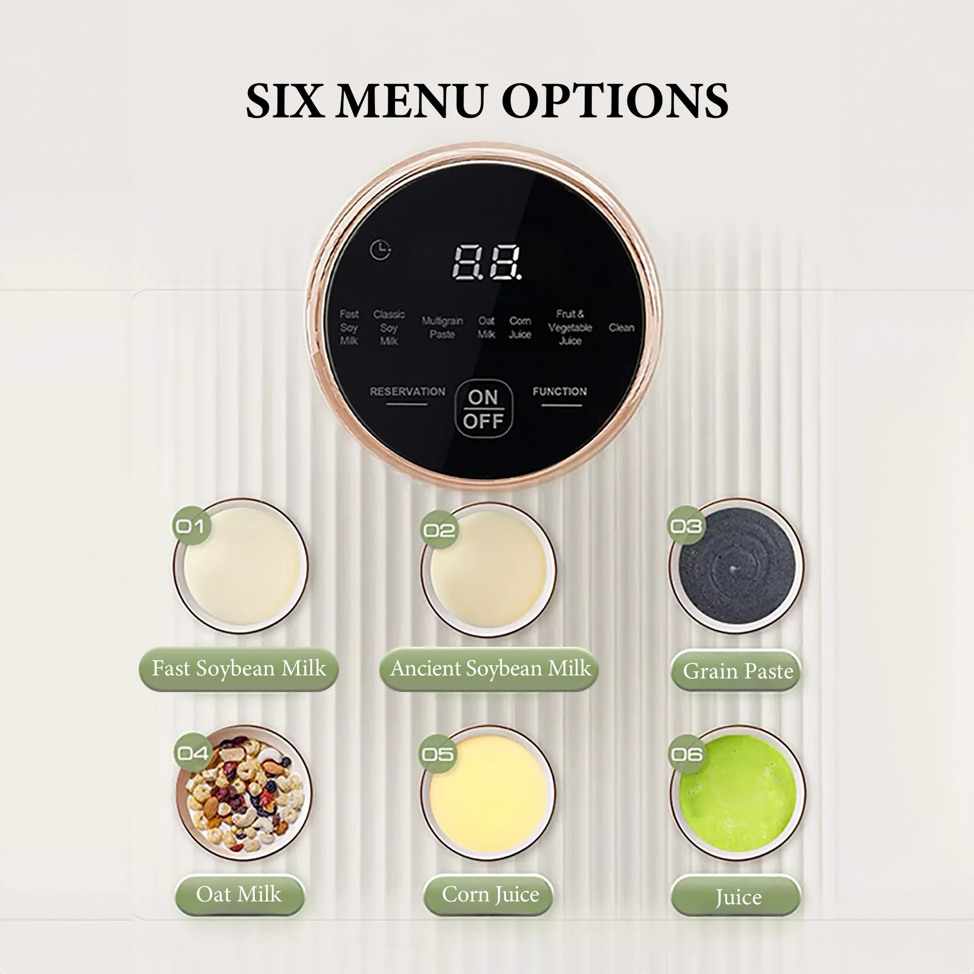 35oz/1000ml Multi-Functional Automatic Soybean Milk Machine with 8 Blades Almond Soy Milk Maker