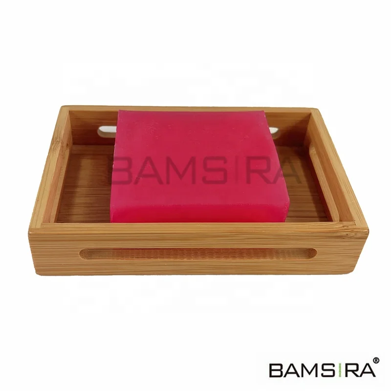 Bamboo Bath Soap Dish Draining Soap Holder for Shower Soap Savers for Bathroom