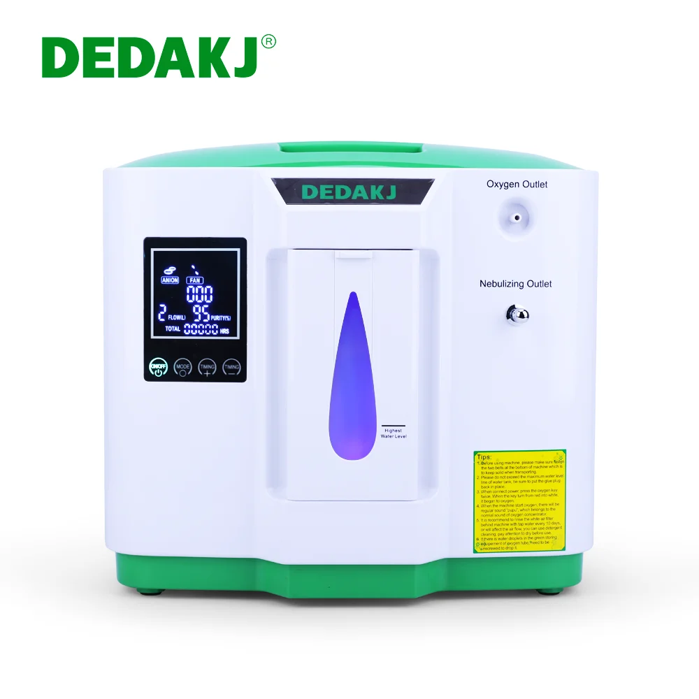 Hot sale upgarde mode DE-2AW portable oxygen concentrator 9L 10L for 2 Person O2 machine DEDAKJ with LCD screen