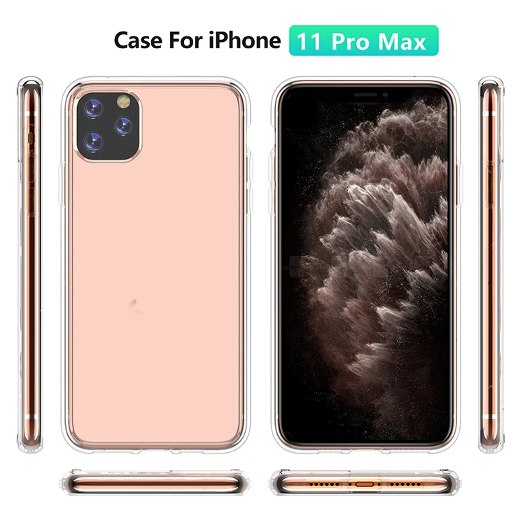 2 in 1 TPU+PC Transparent Case for iPhone 11pro max