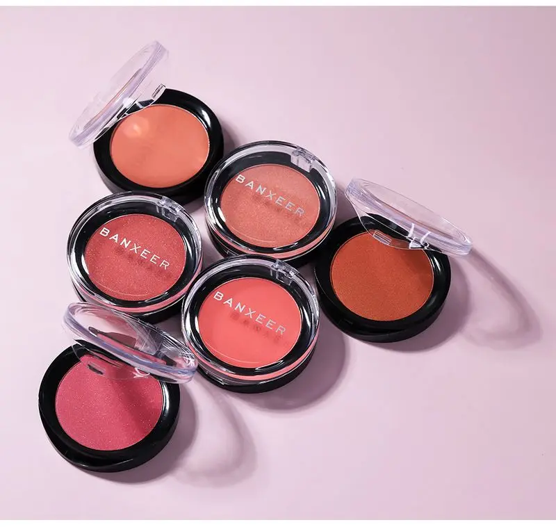 BANXEER Makeup Blush Palette 6 Colors Face Blush Peach Glow Cheek Blusher Makeup Cosmetics Long Lasting Blusher Shadow