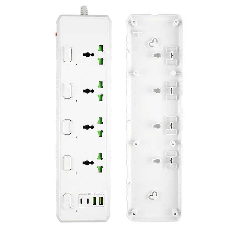 Universal Uk Standard Surge Protector 3000W New Power Strip With Usb Charging Ports 4 Way Outlet Extension Plug Socket