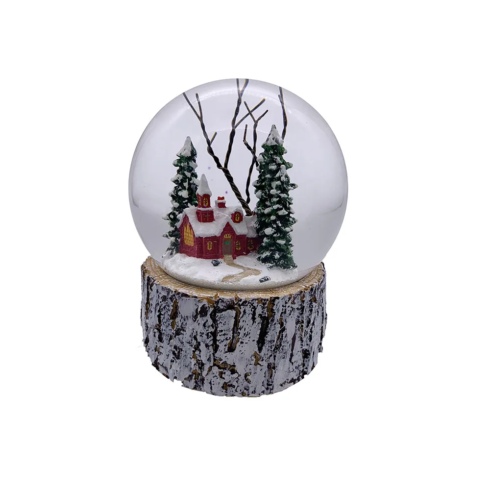  Winter Country Scene 100MM Resin Hand Painted Snow