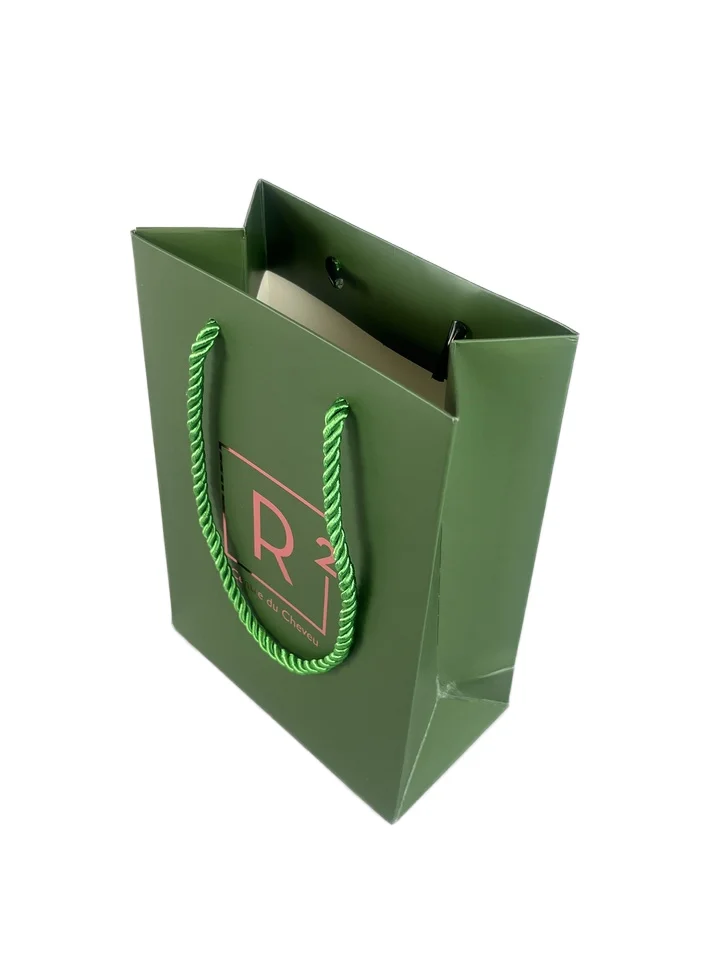 Customizable Luxury Shopping Bag with Handle Recycled Paper Packaging with Varnishing Finish and Your Own Logo Print