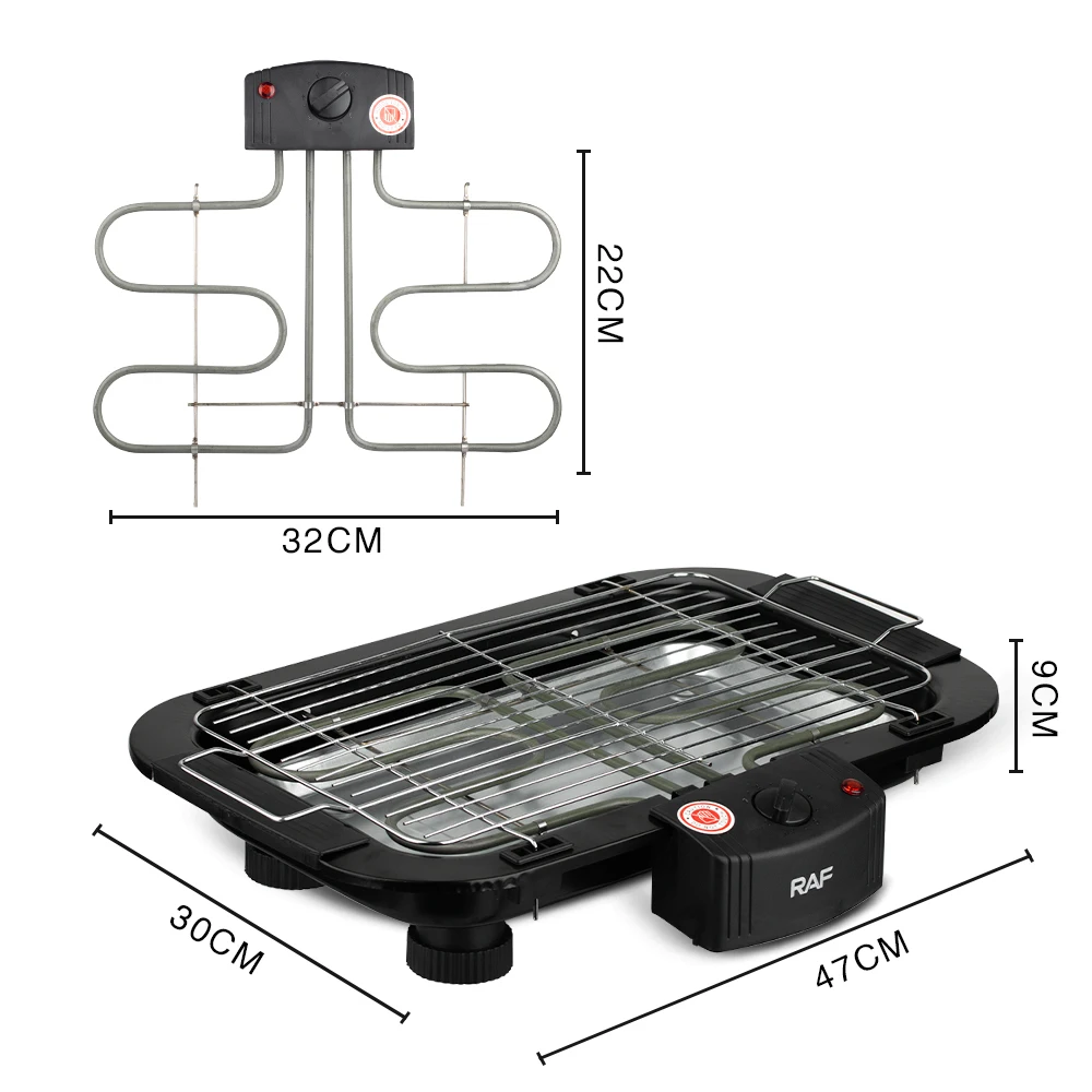 Strong heating ability durable bakeware material 2000W electric grill