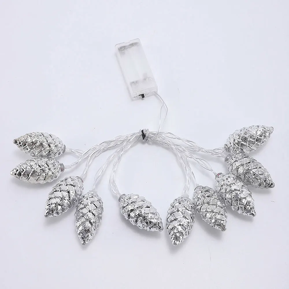 led pine cone light string Christmas scene layout Battery box light string Christmas tree pendant pine cone modeling light