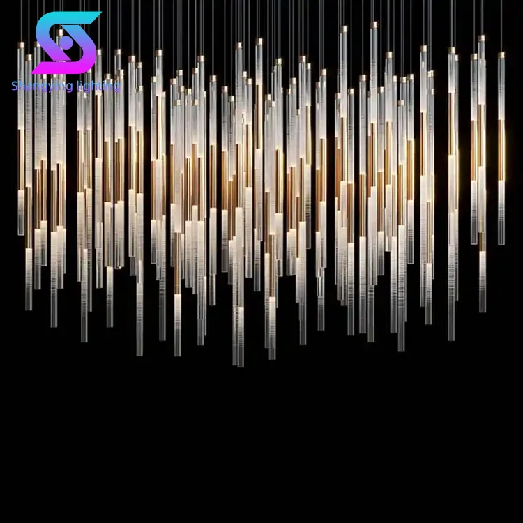 Цилиндрический абажур для моделирования декоративная люстра вестибюля отеля