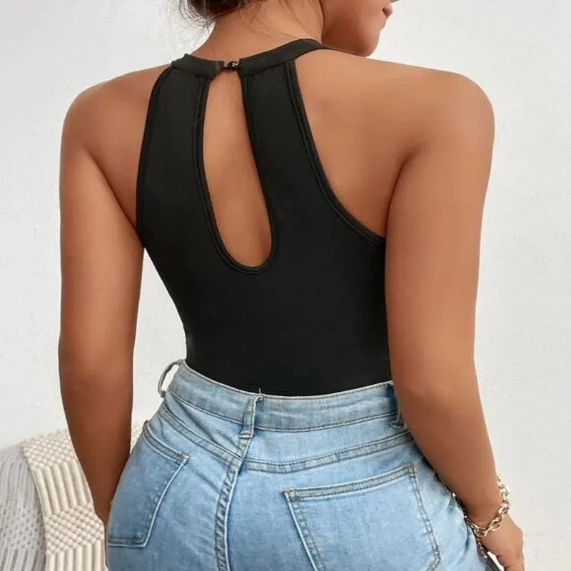 Custom Spring Outfit Striped Knit Loose V-neck Long Sleeve Jumpsuit Sexy Club Skinny Solid Rib Bodysuit for Women