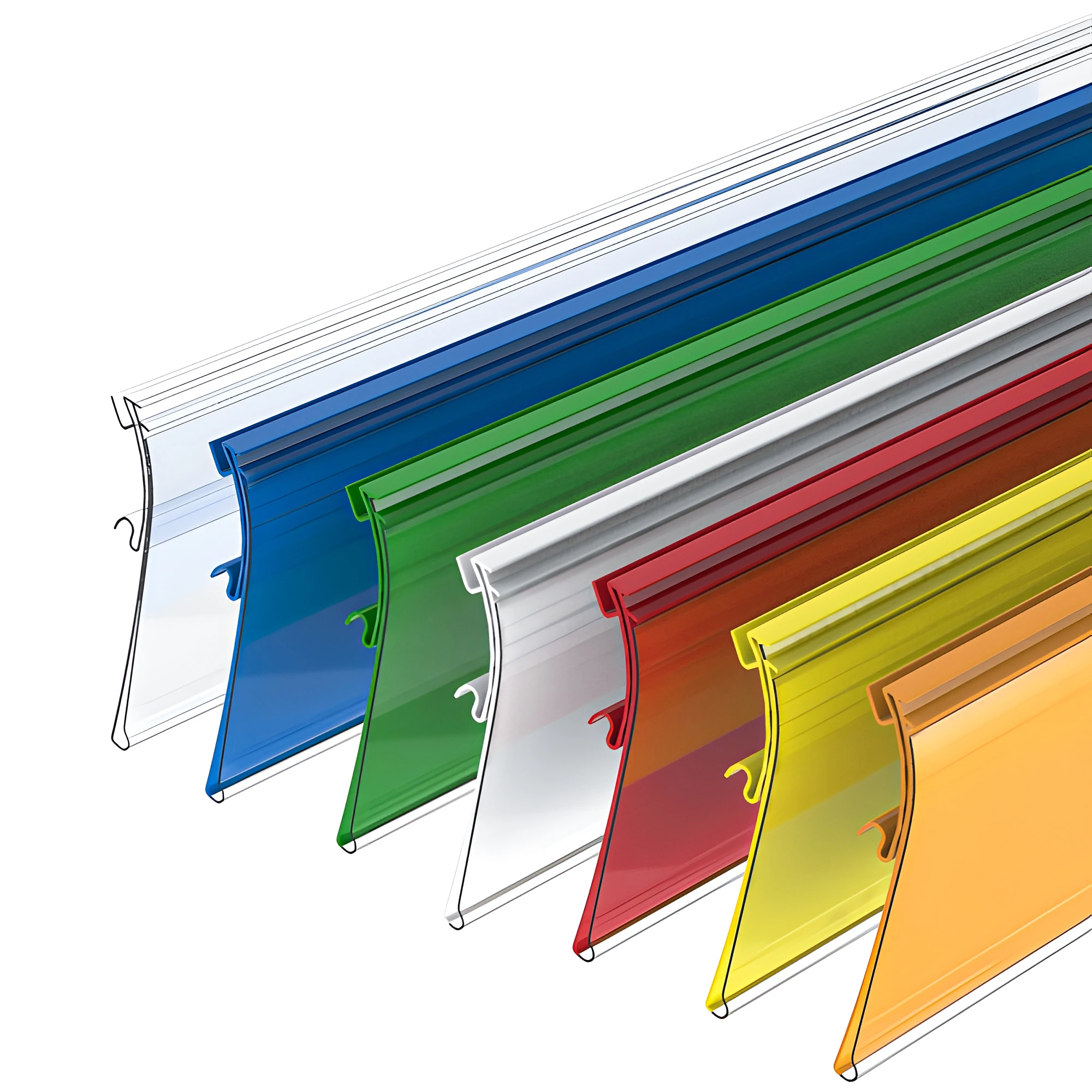 Supermarket Retail Plastic Pvc Acrylic Price Label Shelf Tag Molding Adhesive Data Strip Price Holder