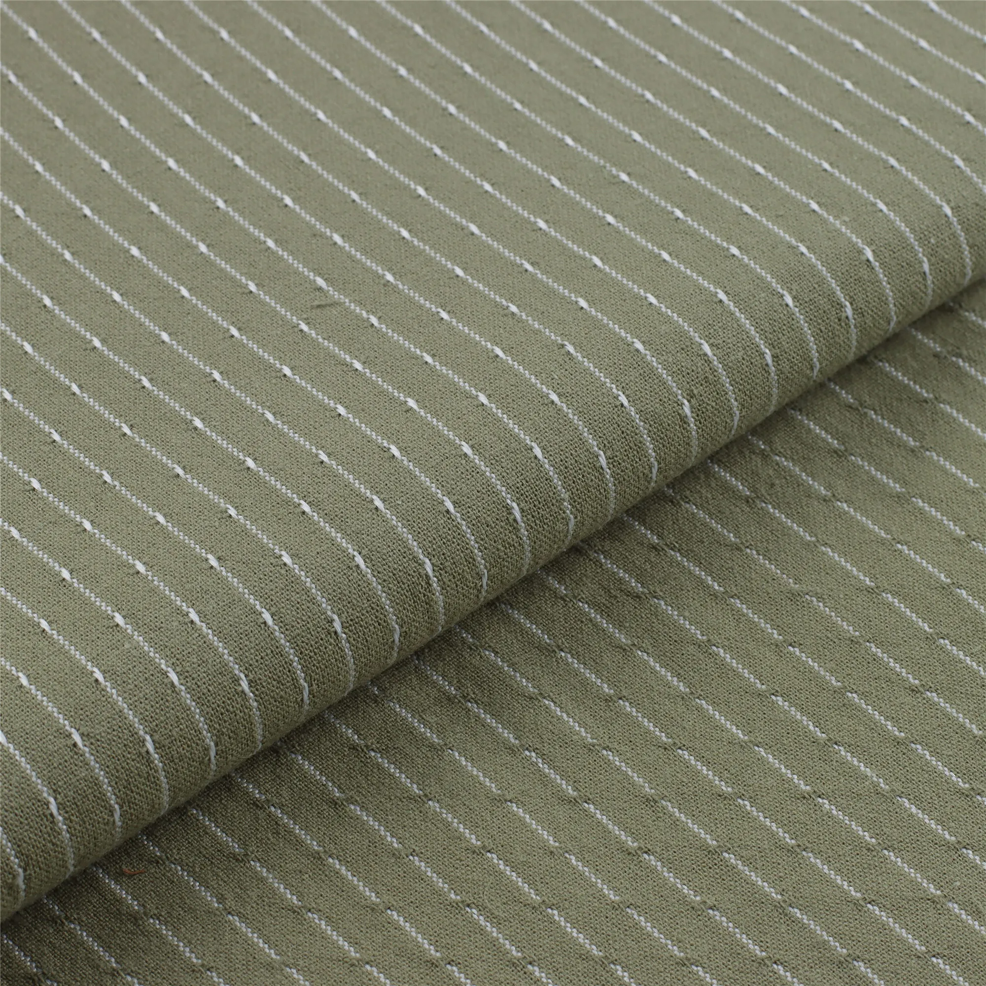 90% Cotton 10% Poly Blend Fabric 160Gsm Cotton Stripe Jacquard Fabric For T-Shirt Tank Top Clothing