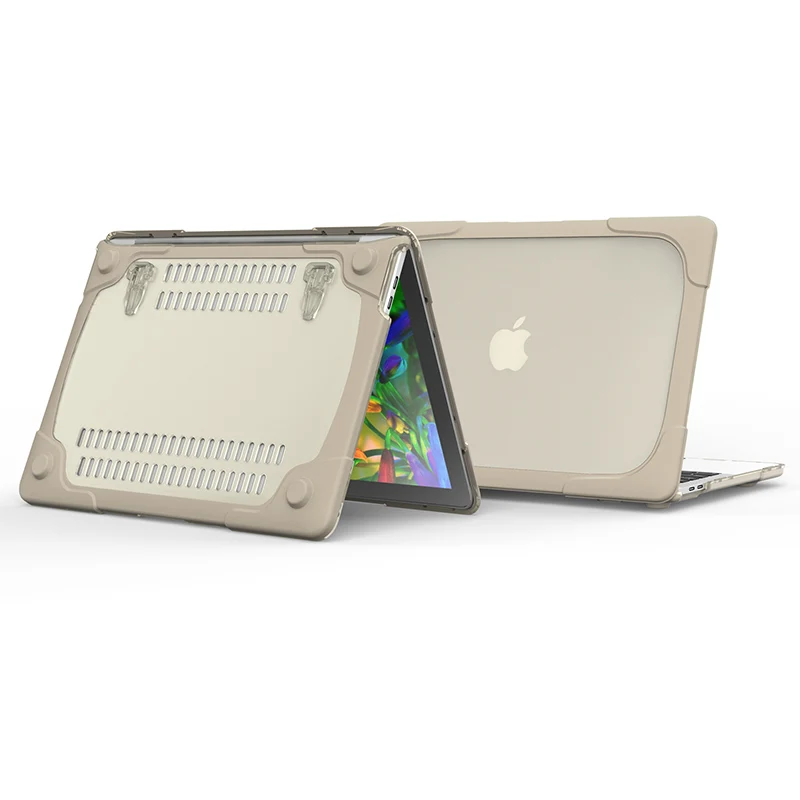 For MacBook Pro 13 touch bar 13 A1706 A1708 A1988 A1989 A2159 fold stand TPU bumper crystal PC rugged rubber slim laptop cover